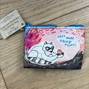 Colorful Raccoon Print Coin Pouch